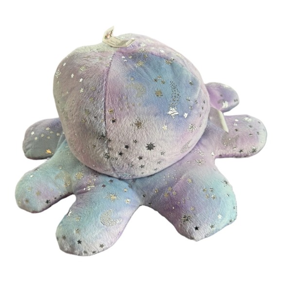 Moody Octopus Stary Galaxy Purple Shimmer 6" Plus Reversible Happy Angry - Picture 3 of 5